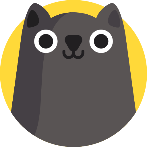 Dibujo de gato color gris oscuro sobre fondo amarillo